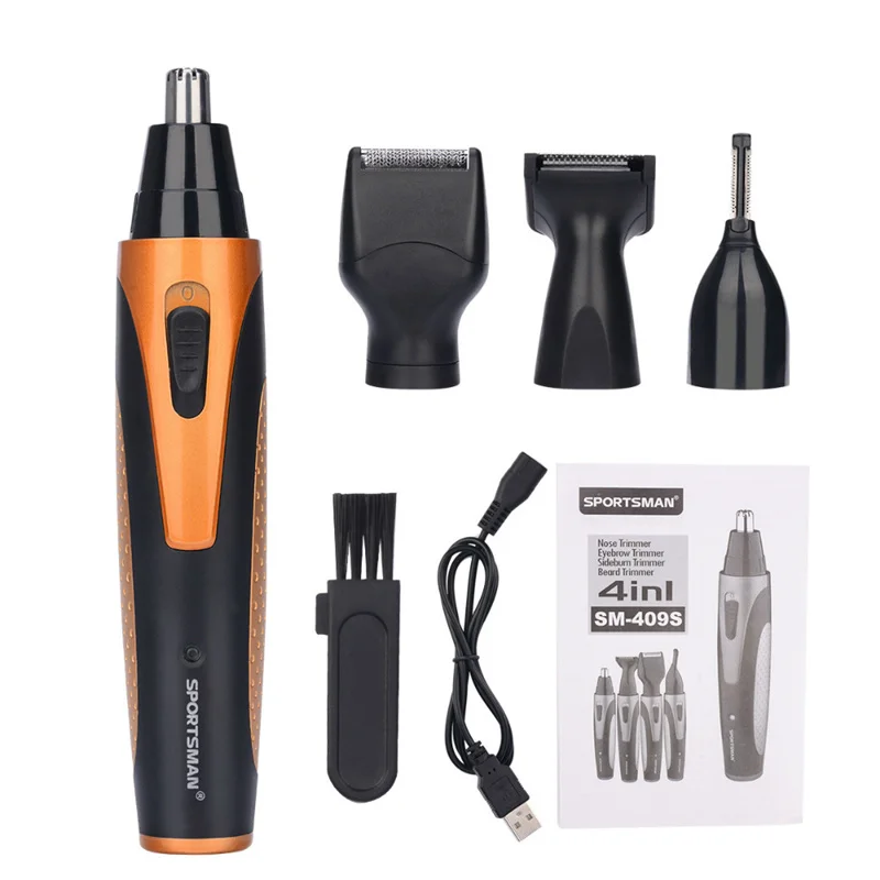 Billig 4 in 1 Tragbare Wiederaufladbare Nase Ohr Haar Trimmer Set Wireless Männer Cutter Bart Rasierer Gesicht Augenbraue Nase Haar Entfernung gerät