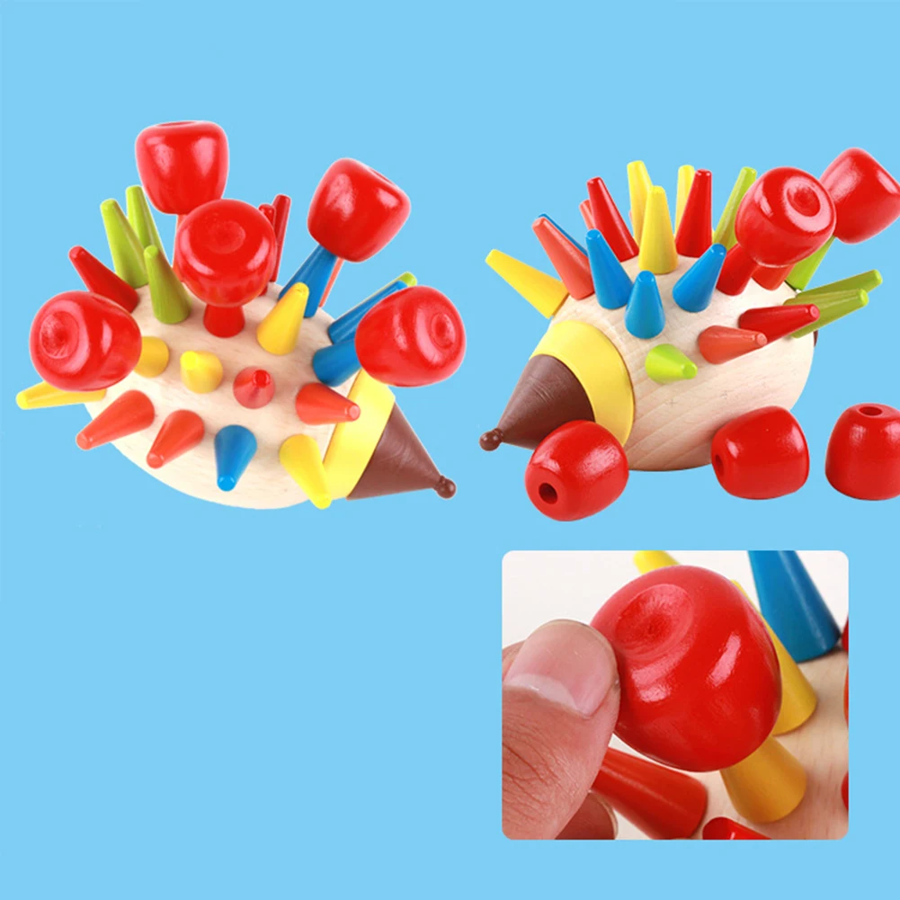 DIY Детская забавная обучающая игрушка деревянный магнитный подарок Ежик сборка раннего обучения строительный блок экологически чистый