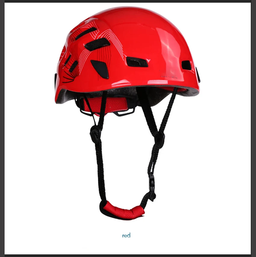 Casco ventilato per lavoro in altezza, elmetto da arrampicata regolabile, fodera ammortizzante in schiuma EPS per la costruzione - immagine 3