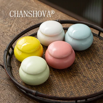 

CHANSHOVA Solid color Small and large Porcelain Tea caddy canister Sealed ceramic jar Chinese Tea storage box container H477