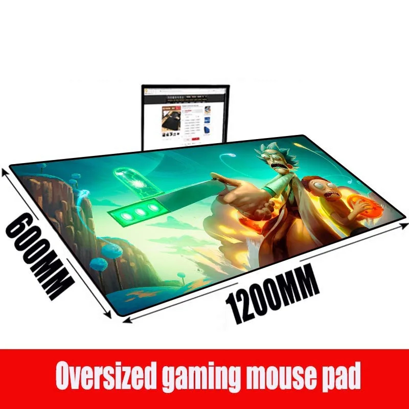 

MRGBEST 1200X600X3MM Custom Rick and Morty Anime Mouse Pad Gamer Large Locking Edge Soft Gaming Mousepad Computer Desk Mat XXL