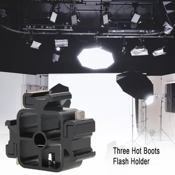 

3 In1 Triple Hot Shoe Metal Hot Shoe Mounting Adapter For Flash Light Stand Umbrella Holder Fashion Light Weight