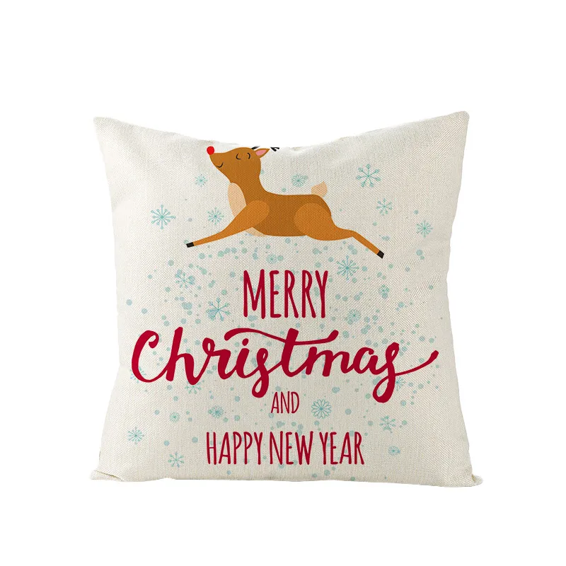 Fuwatacchi Рождественский подарок льняные Чехлы для подушек Санта Клаус напечатанные подушки Чехол для дома диванные декоративные подушки Чехол - Цвет: PC11437