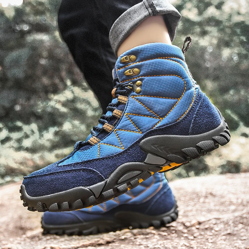 Г. Новые зимние мужские ботинки уличные теплые водонепроницаемые Нескользящие Зимние ботильоны Толстая плюшевая резиновая зимняя Рабочая безопасная мужская обувь