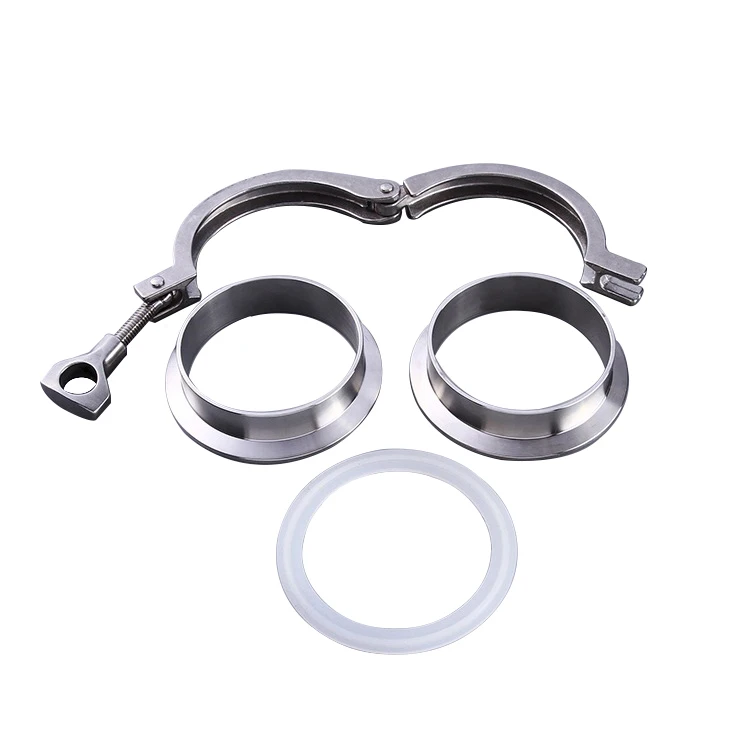 

204mm-273mm Sanitary Food Grade Clamp Joint Cover Stainless Steel Quick Opening Set Silicone Pad 4-piece Set