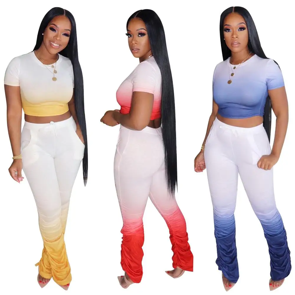 

Fashion Women's Digital Printed Casual Two Pieces Set Top With Pants