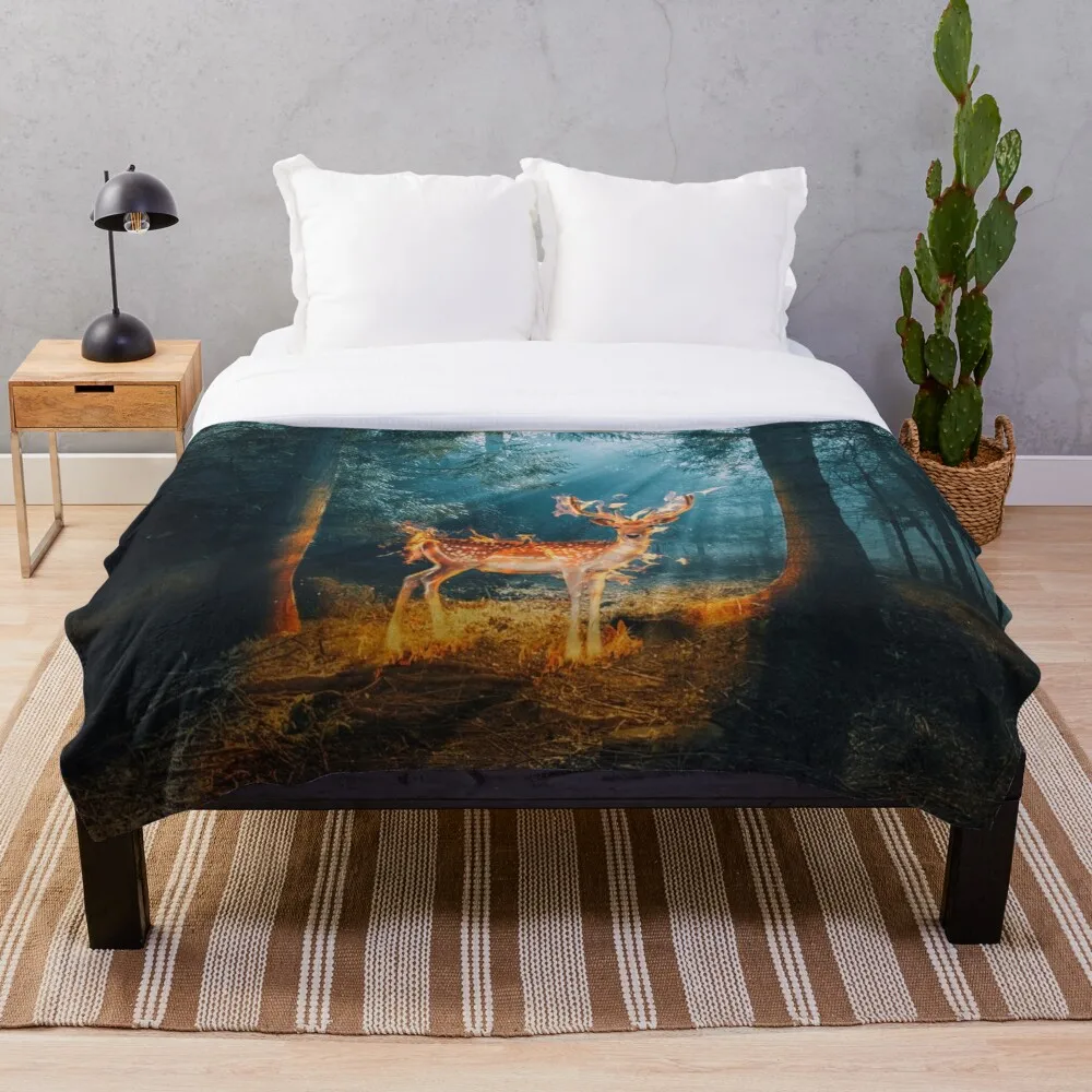 

All Season Printed Fleece Blanket Super Soft Cozy Throw Blanket The Deer