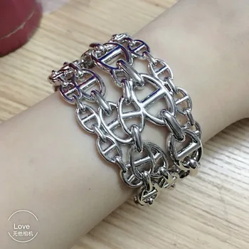 

Hot famous brand jewelry initial letter lock bangle pig nose brand logo sign bracelet for women