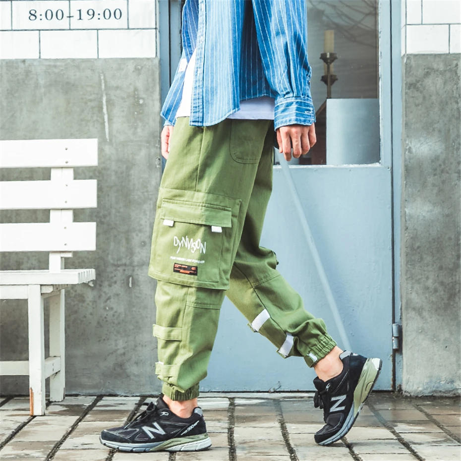 Jogger мужские уличные тренировочные штаны-шаровары в стиле хип-хоп мужские спортивные штаны повседневные мужские зеленые хаки HZ197