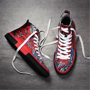

Fashion Dragon Print Red Male Shoes High Top Casual Ankle Boots Hip Hop Spring Autumn Zapatillas Hombre Sneakers 7#20/10D50