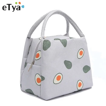 

eTya Lunch Bag for Women Kids Insulated Cooler Waterproof Oxford Cloth Fruit Picnic Case Thermal Portable Lunch Box Bag Pouch