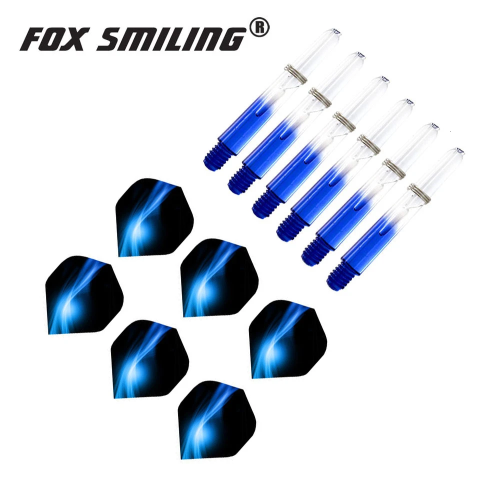 Набор нейлоновых Дротика Fox Smiling 2BA 35 мм с листочками Dardos цветной Дарт аксессуары
