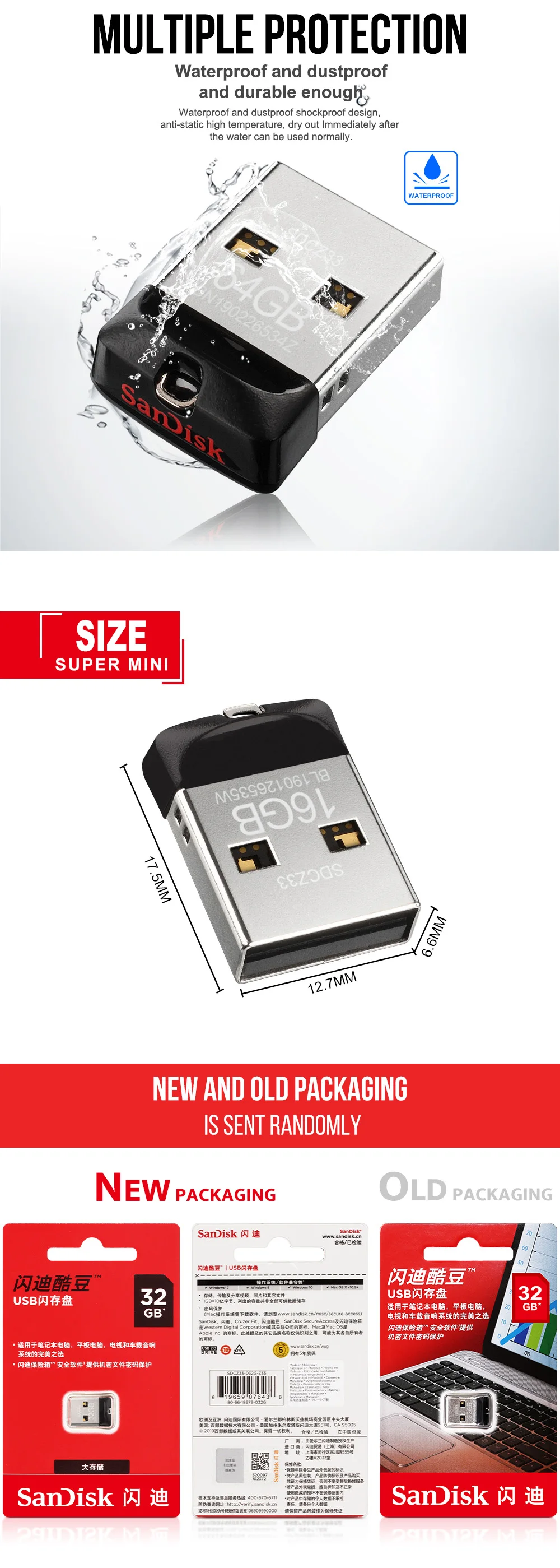 100% Original SanDisk USB Flash Drive Cruzer Fit CZ33 64GB 32GB 16GB Super Mini Pen Drive USB 2.0 Memory Stick 8GB U Disk 16 gb usb