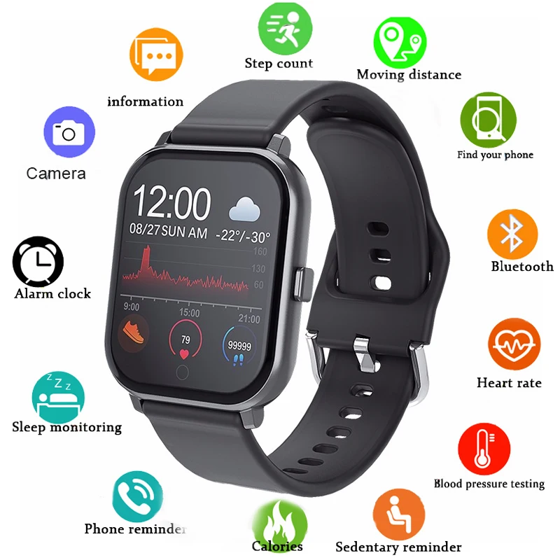 Smart Watch T55 IP67 Waterproof Heart rate monitor Bluetooth For IOS