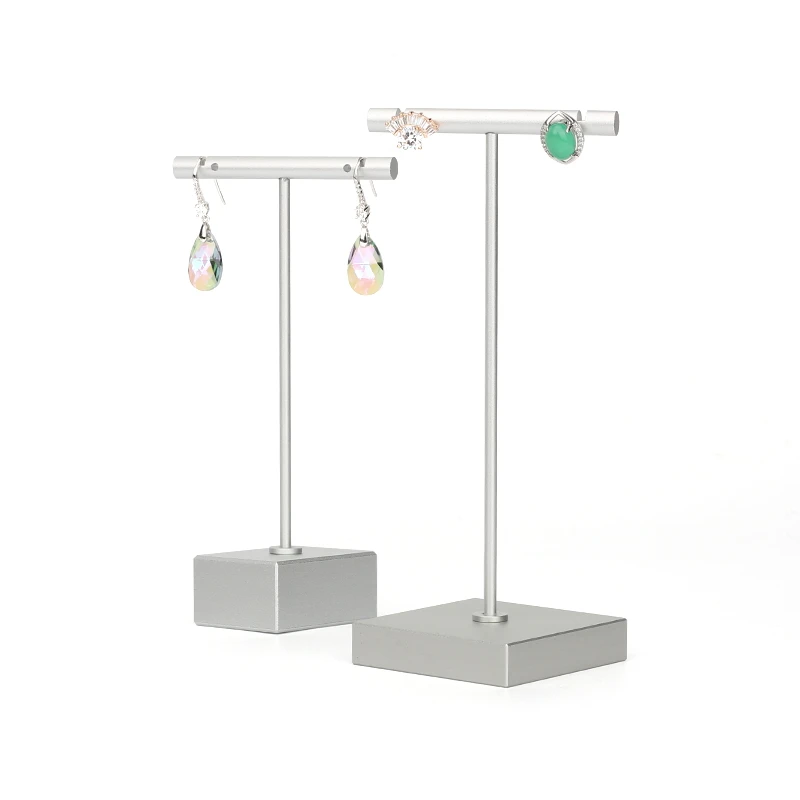 Sliver Earring Holder Tray Simple Metal T-shaped Jewellery Display Stand Removable Bracket Chassis Easy To Install For Organizer