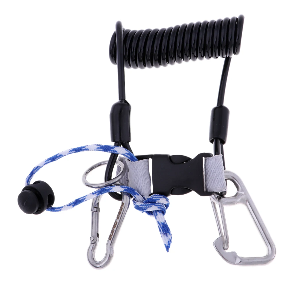 Scuba Diving Dive Equipment Lanyard Webbing Strap Gear Holder with Swivel Snap Clip and Quick Release Buckle