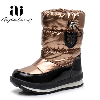 

Winter 2020 Children Boots Girls Sequins Wool Baby Warm Shoes Student boys Snow Boots Waterproof Princess Boots Kids Sneakers