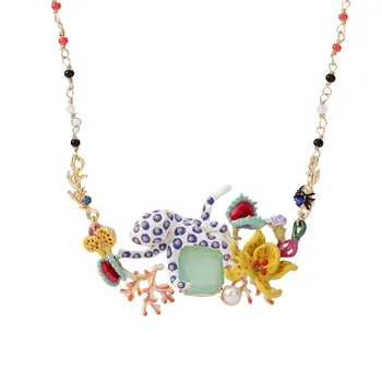 

European and American new fashion enamel glaze necklace bracelet ladies copper gold-plated earrings ear clips