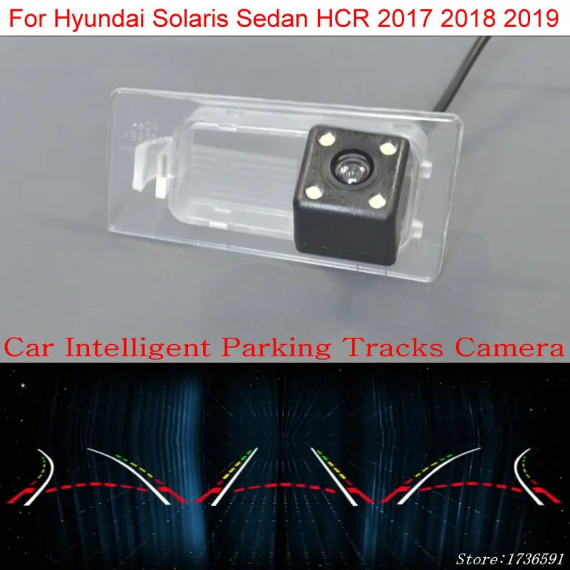 

LYUDMILA Car Intelligent Parking Tracks Camera FOR Hyundai Solaris Sedan HCR 2017 2018 / HD CCD Back up Reverse Rear View Camera