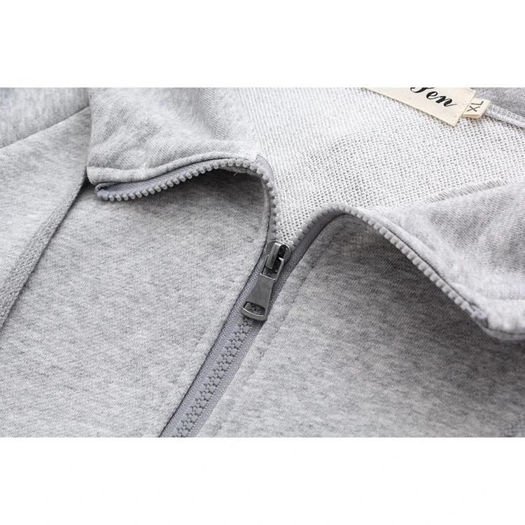 Плюс Размер XL-4XL полная хлопковая куртка с капюшоном черная серая одежда оверсайз с вышивкой