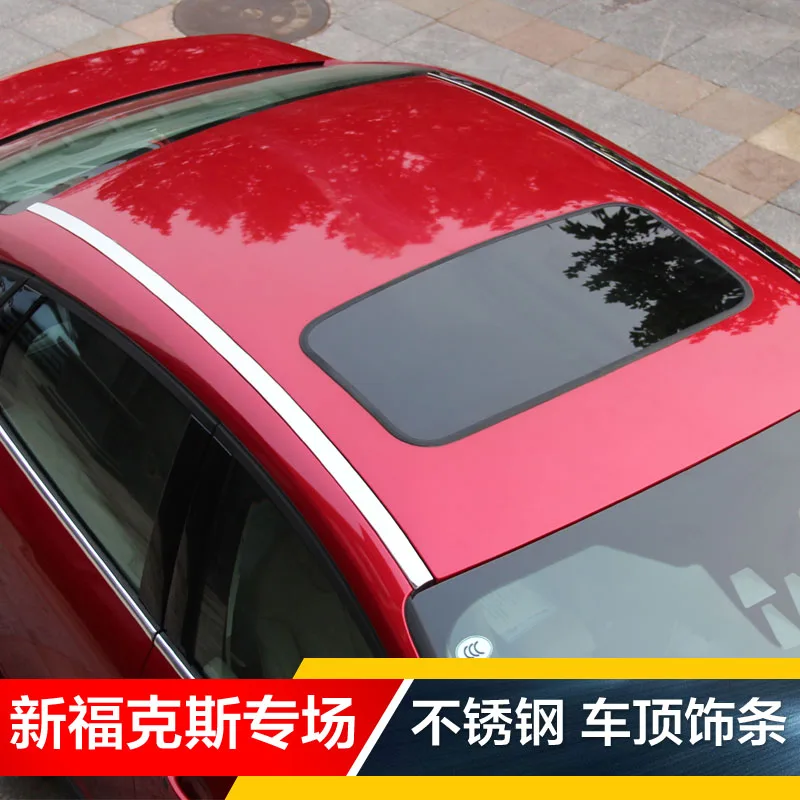 Для Ford Focus 4dr Седан 2012 2013 отделка крыши полоски, из нержавеющей стали для фрикаделек яркими полосками