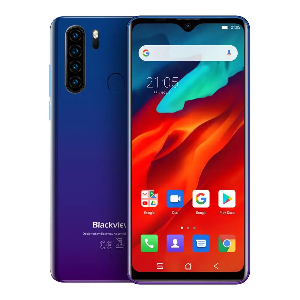 Мобильный телефон Blackview A80 Pro, 4 ГБ, 64 ГБ, 6,49 дюймов, дроп, Android 9,0, 4680 мА/ч, аккумулятор, 8 Мп, 13 МП, камера, глобальная, 4G, OTG, смартфон