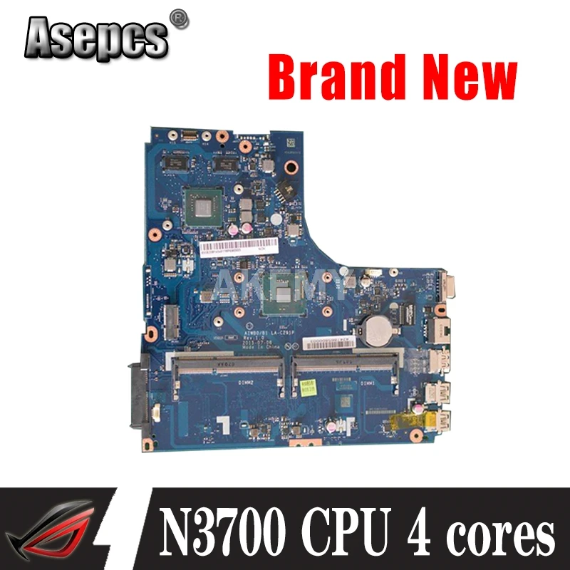 Новая Mainboard для For Lenovo Ideapad B51-30 материнская плата ноутбука AIWBO/B1 LA-C291P N3700 CPU 4 ядра |