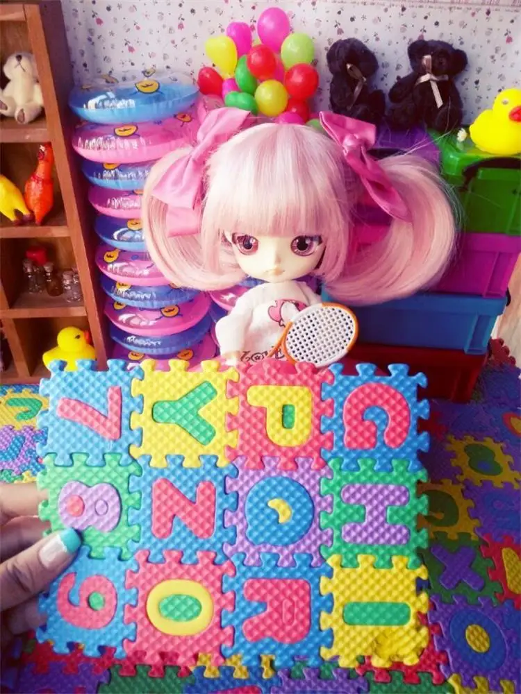 Милый пузырьковый мини-пол с буквами 20*15 см для blyth azone licca ob 1/6 1/8 1/12 bjd аксессуары