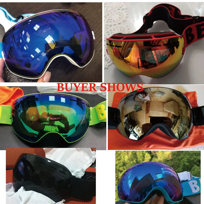 UV400 Anti-fog Double Layers Ski Goggles Big Lens Ski Mask Glasses Skiing Snow Snowboard Eyewear Mirror Polarize Goggles Adults 3
