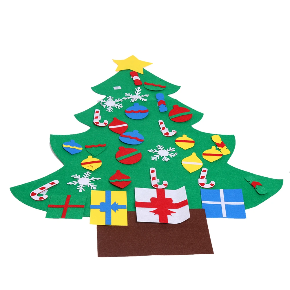 Pudcoco США DIY Войлок Рождественская елка настенная подвесная игрушка DIY художественные наклейки для дома наклейки на дверь украшения детские развивающие игрушки