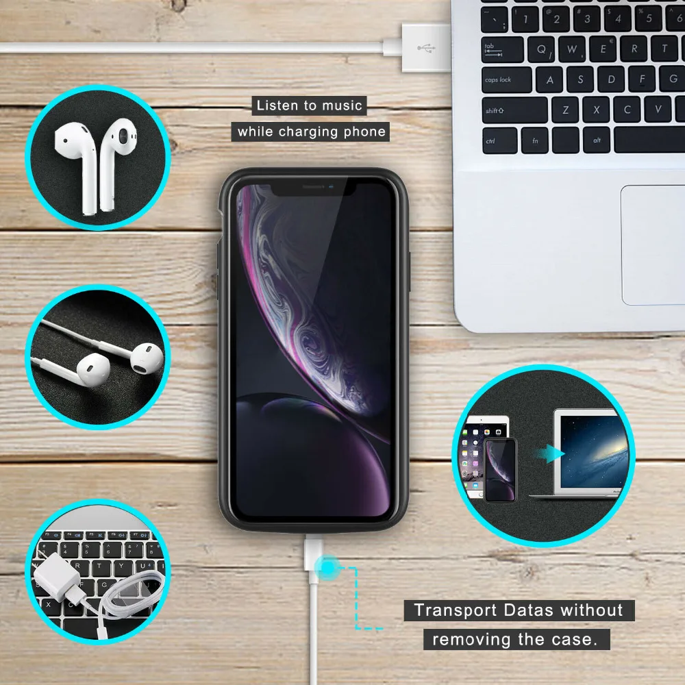 KQJYS телефон зарядное устройство чехол для iPhone X XS 4100mAh Ультратонкий