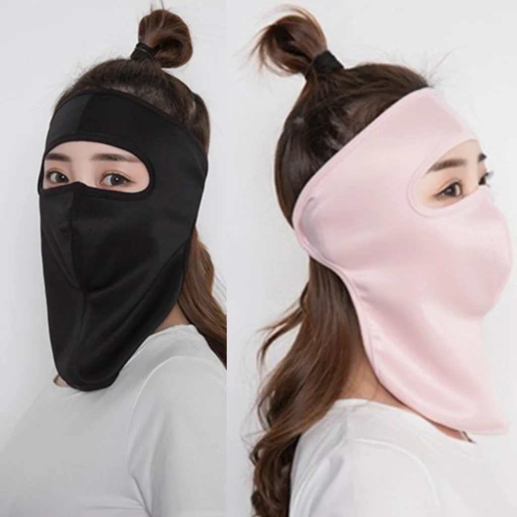 

2 Pieces Unisex Face Mask Sun Protective Face Cover Women UV Protection Mask helloween mask cosplay masque carnaval funny mask