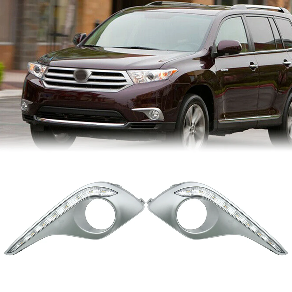 Дневные ходовые огни для Toyota Highlander 2012 2013 светодиодный 1 пара | Автомобили и