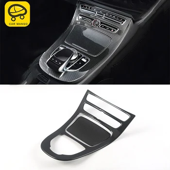 

CARMANGO For Mercedes Benz E Class W213 2017-2019 Auto Car Gear Cup Holder Panel Frame Trim Sticker Cover Interior Accessories