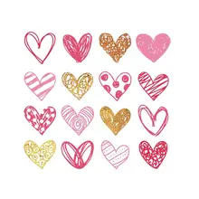 Papel tapiz pintado a mano autoadhesivo creativo decoración del hogar Adhesivo de pared de amor con corazón 3 elegante(China)