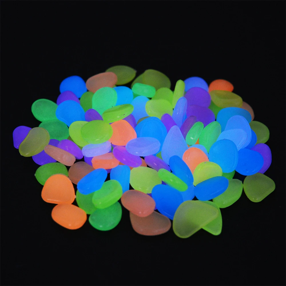 

100pcs Fish Tank Accessories Luminous Stone Villa Gardening Decoration Bar Decor Aquarium Stone Vase Decoration Glow In The Dark
