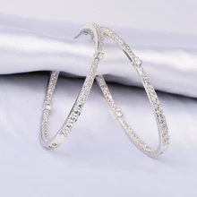 Очень девушка простые геометрические овальные серьги-кольца модные циркониевые Ювелирные серьги для женщин