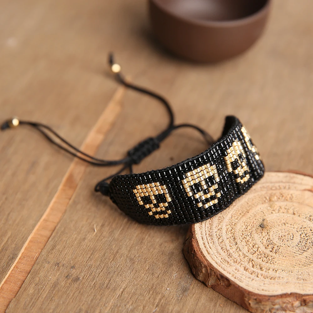 SHINUSBOHO Pulseras Mujer Moda MIYUKI браслет Delica турецкий браслет из головы черепа Мужская мода ручной работы женские украшения ручной работы