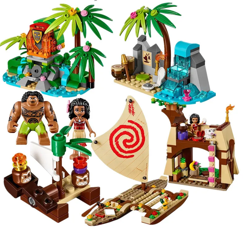 

515pcs Legoinglys Friends Vaiana Moanas Ocean Voyage Restore The Heart Of Te Fiti Set Building Blocks Maui Toys Kids