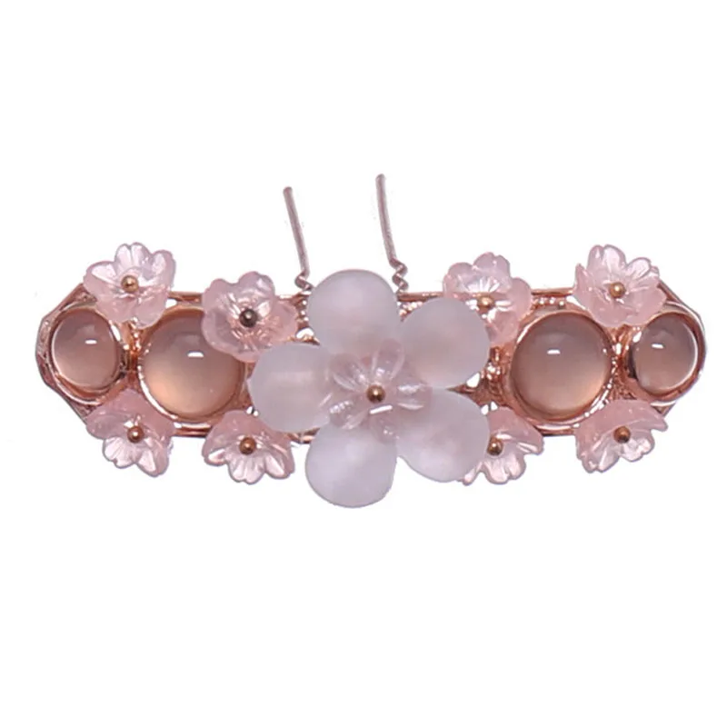 FORSEVEN Chinese Traditional Costume Hand-made Antique Hair Decoration Hairpin Girls Hair Dress Jewelry Accessories JL - Окраска металла: Pink