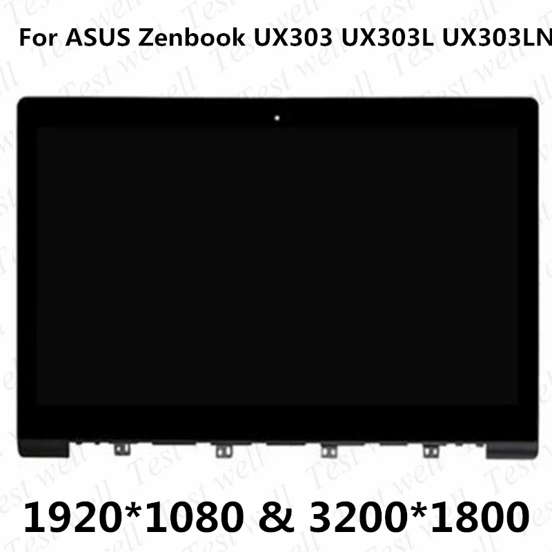 

Дисплейный модуль для ASUS Zenbook UX303, UX303L, UX303LN, 13,3 дюйма, 3200*1800, сенсорный экран в сборе с рамкой