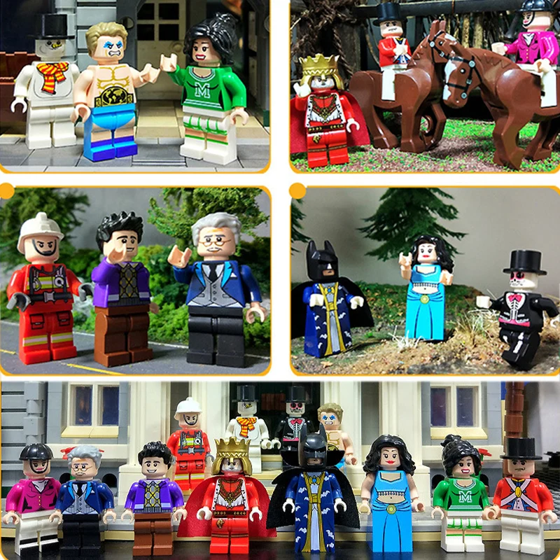 Military City Marvel Mini Action Figures Set Model Building Blocks Compatible legoing Occupations Learning Police Kid Brick Toys