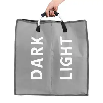 

2 Grids Laundry Hamper Washing Bag Large 600D Oxford Cloth Laundry Basket Dirty Clothing Storage Laundry Bag 52x23x53CM
