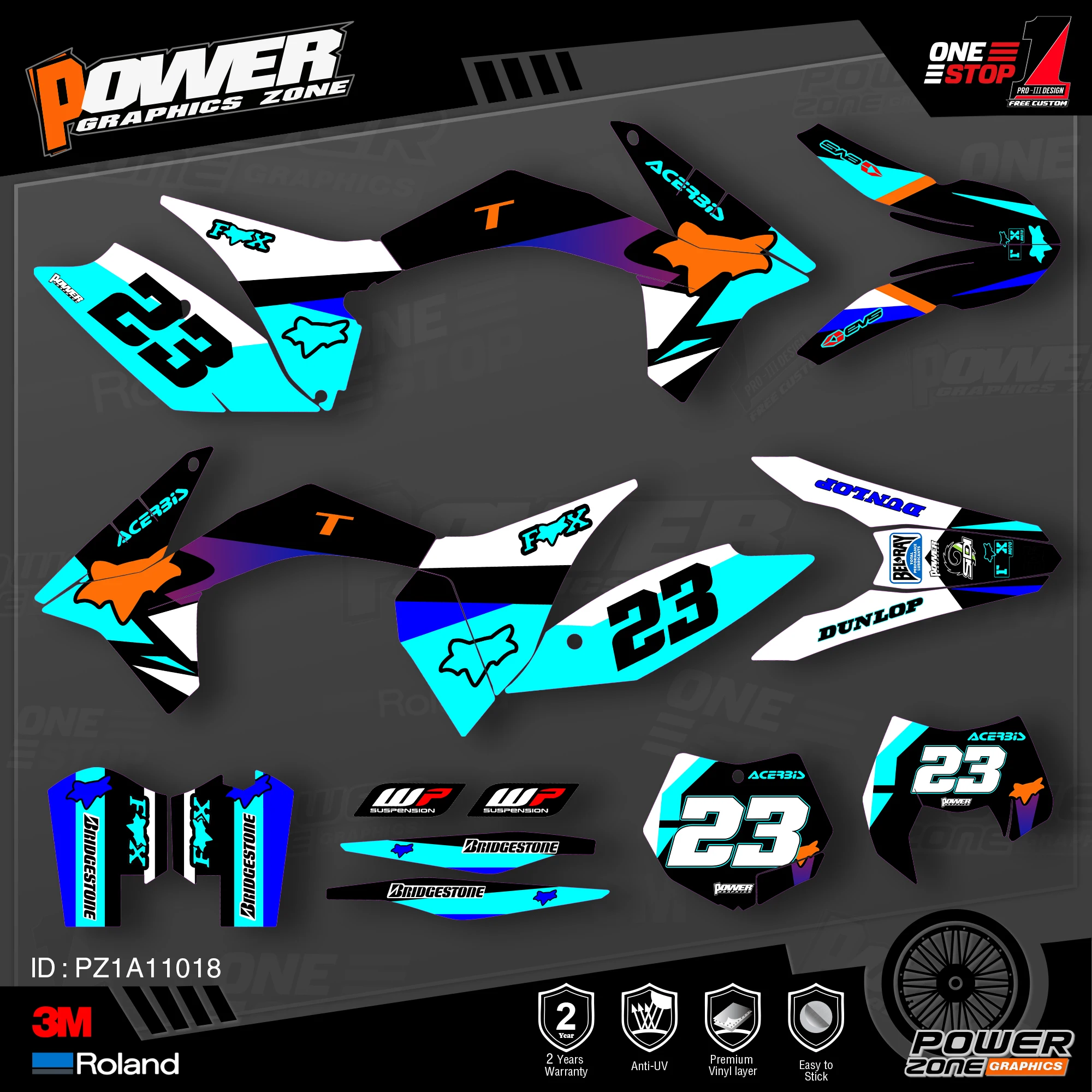 Персонализированные графические фоны PowerZone Team наклейки 3M Набор наклеек для KTM SX SXF