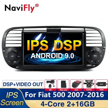

New! IPS DSP Android 9.0 CAR DVD PLAYER GPS For FIAT 500 audio system car gps navigation for FIAT 500 wifi bluetooth Camera OBD