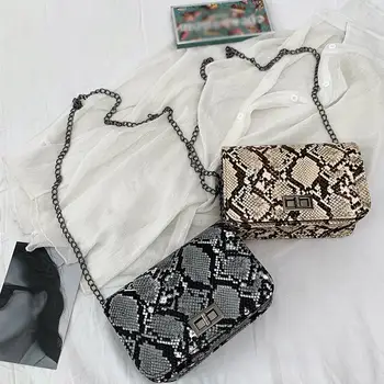 

luxury chest bag women bags designer Serpentine Small Square Crossbody Bags Wild Girls Snake Print Shoulder Messenger Bag#1007