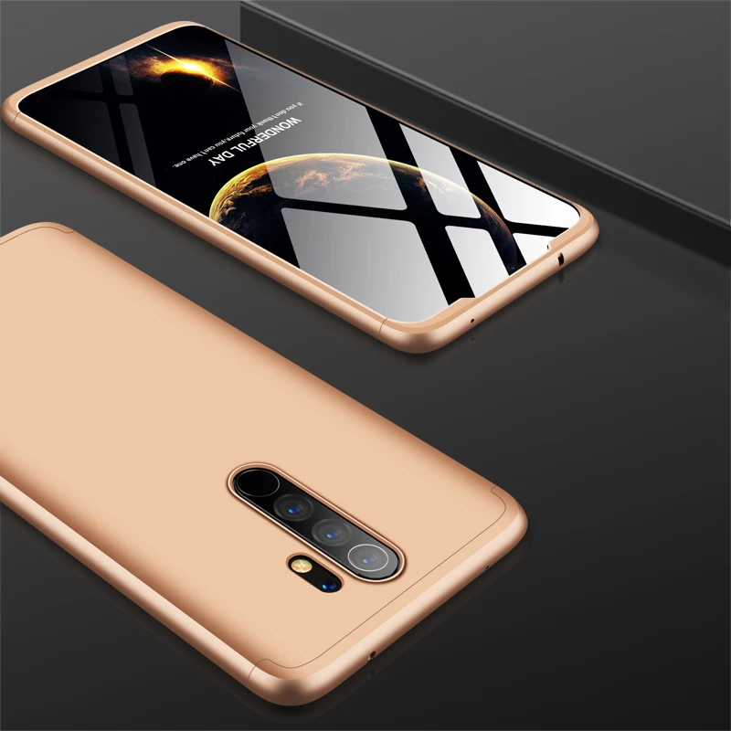 3-в-1 чехол для Xiaomi redmi note 8 Pro Чехол Крышка защитное кольцо магнетизм кронштейн анти-столкновения в виде ракушки для redmi note 8 Coque - Цвет: Gold