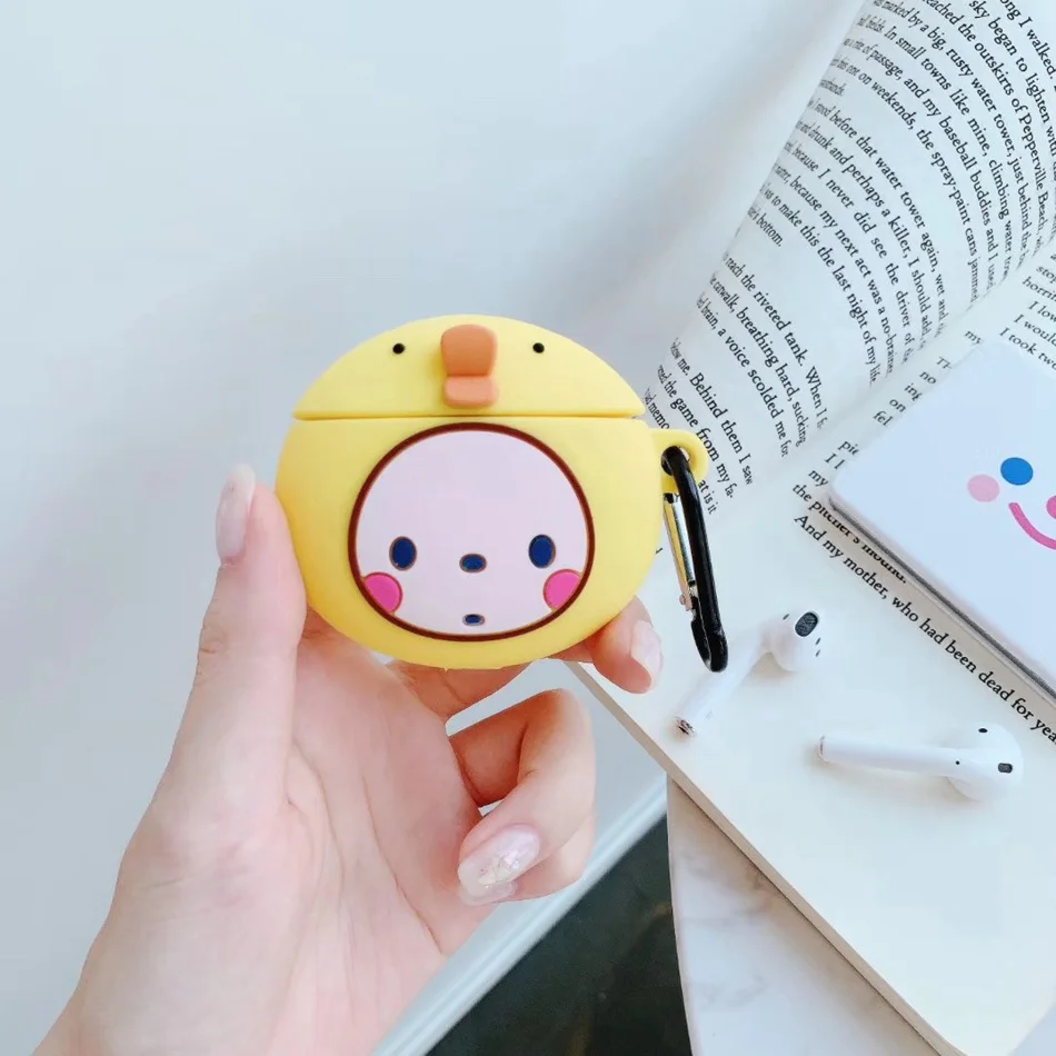 3D Силиконовые Наушники Earpods чехол для Airpods 2 Чехол милый суши мультфильм чехол для Apple Air pods чехол наушники кольцо ремень - Цвет: 576-E