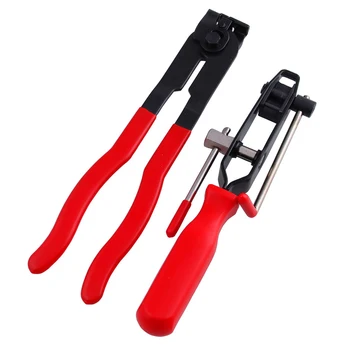 

VODOOL 2pcs/set Auto CV Joint Clamp Banding Tool Ear Type Boot Clamp Pliers Kit