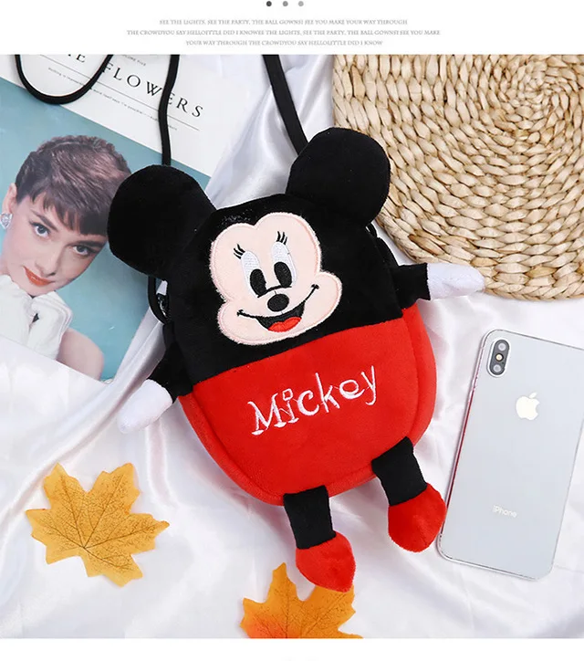 Disney мультфильм Микки Милая Детская сумка новая детская сумка через плечо модная плюшевая монета дамская сумочка женские сумочки